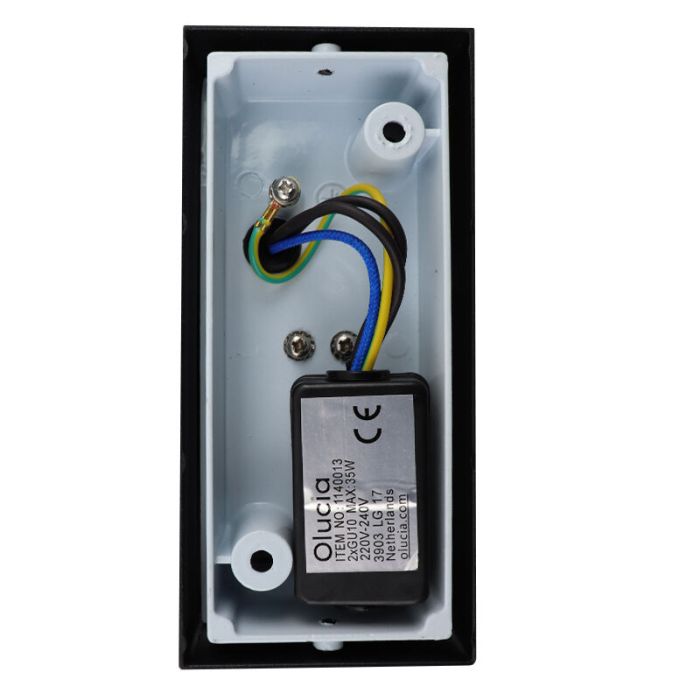 Applique da esterno con sensore crepuscolare nera moderna, Corella, IP54