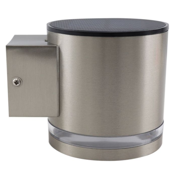 Applique da esterno solare cromata moderna, Tommy, 1W, 2700K LED, IP54
