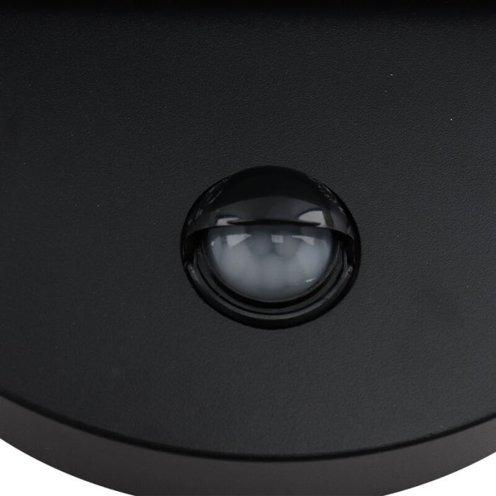 Applique da esterno con sensore di movimento nera moderna, Shelby, 7W, 3000K LED, IP44