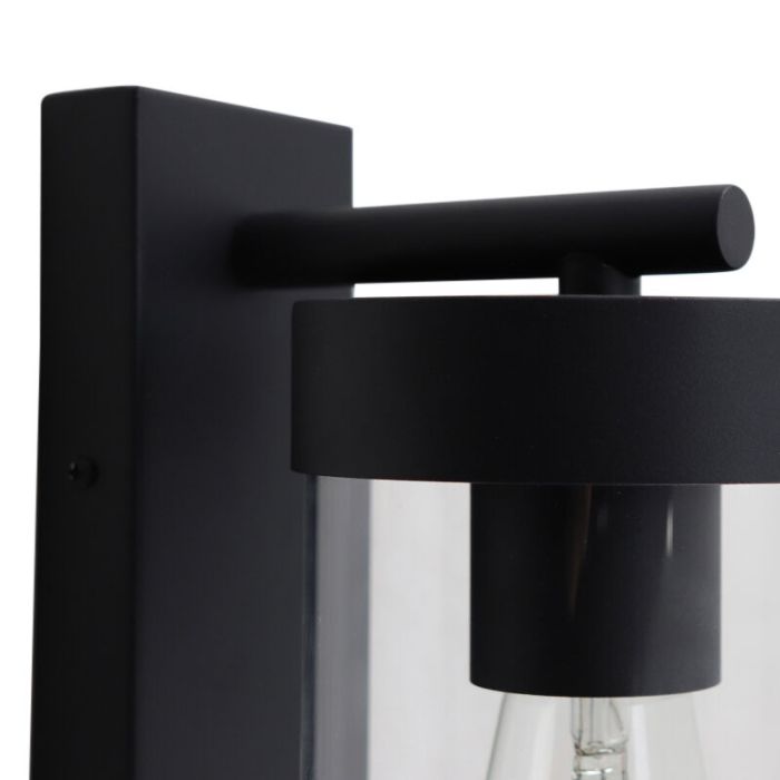 Applique da esterno con sensore crepuscolare nera moderna, Musa, IP44