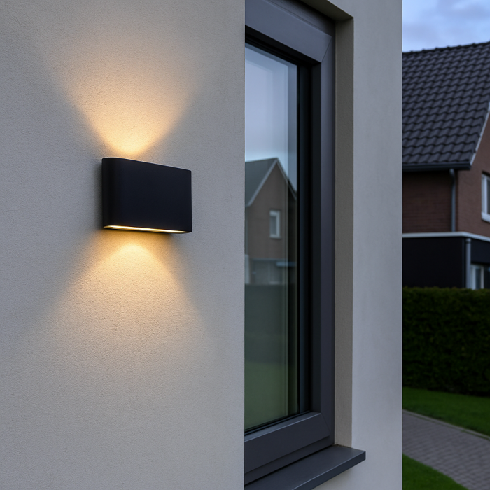 Lampada da esterno nera moderna, Cailey, 10W, 3000K LED, IP54