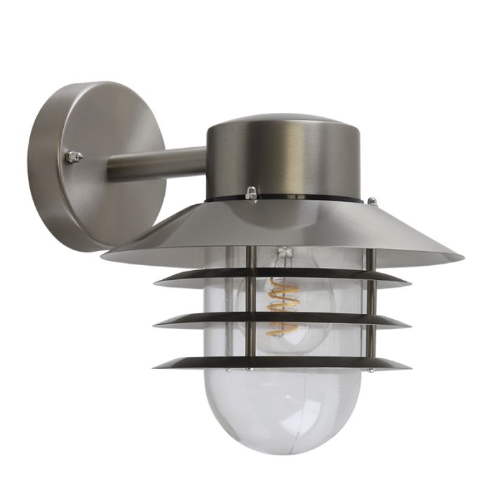 Lampada da esterno argenta in acciaio inossidabile, Felice, IP44