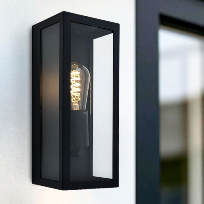 Lampada da esterno nera moderna, Senne, IP44