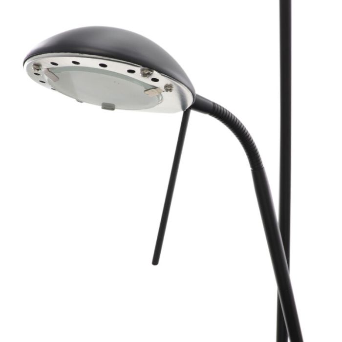 Piantana da lettura da terra nera moderna, Salvador, 18W, 3000K LED, con interruttore
