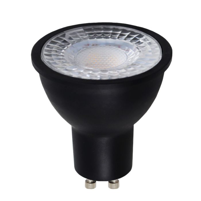 Olucia lampadina LED GU10 Antonie, nero, 3W, 2700K