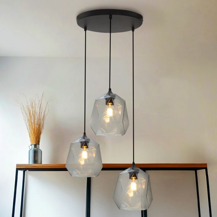 Lampada a sospensione trasparente retrò, Jian