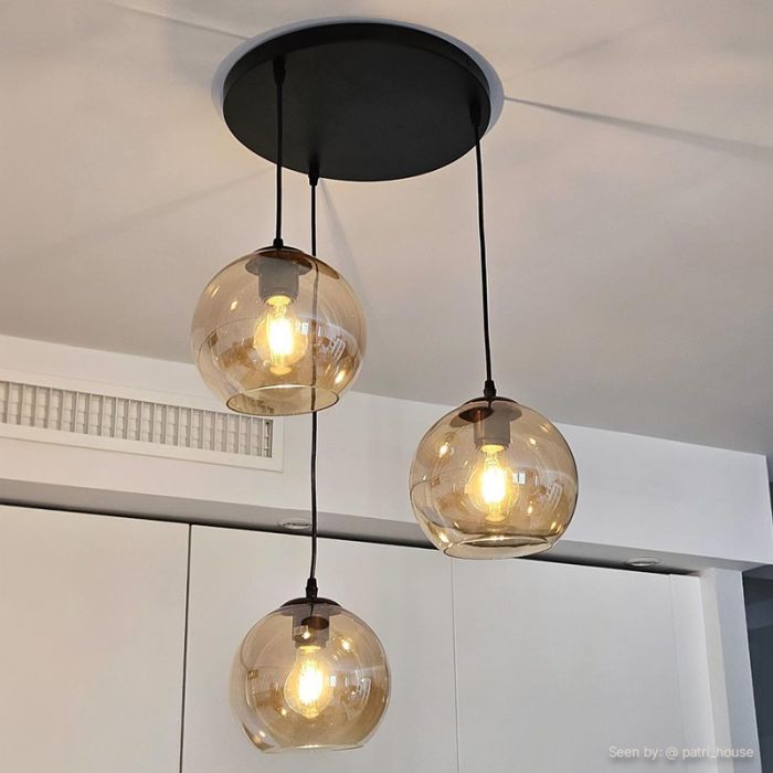 Lampada a sospensione ambrata design, Giada