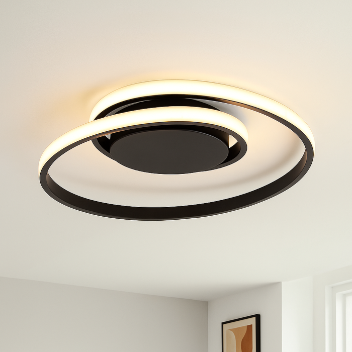 Lampada da soffitto nera moderna, Levy