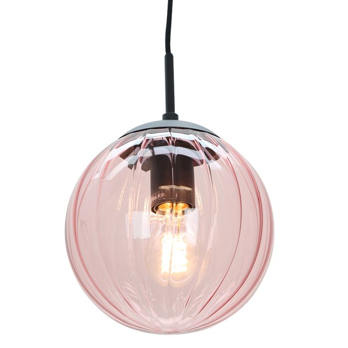 Lampada a sospensione rosa retrò, Rifka