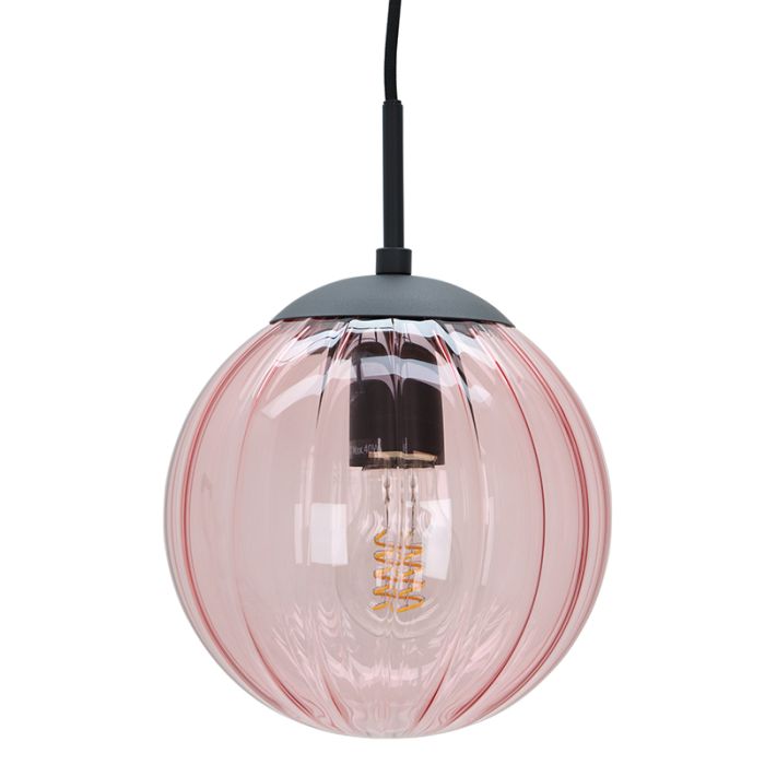 Lampada a sospensione rosa retrò, Rifka