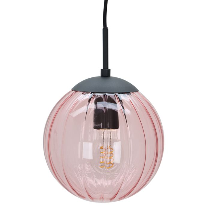 Lampada a sospensione rosa retrò, Rifka