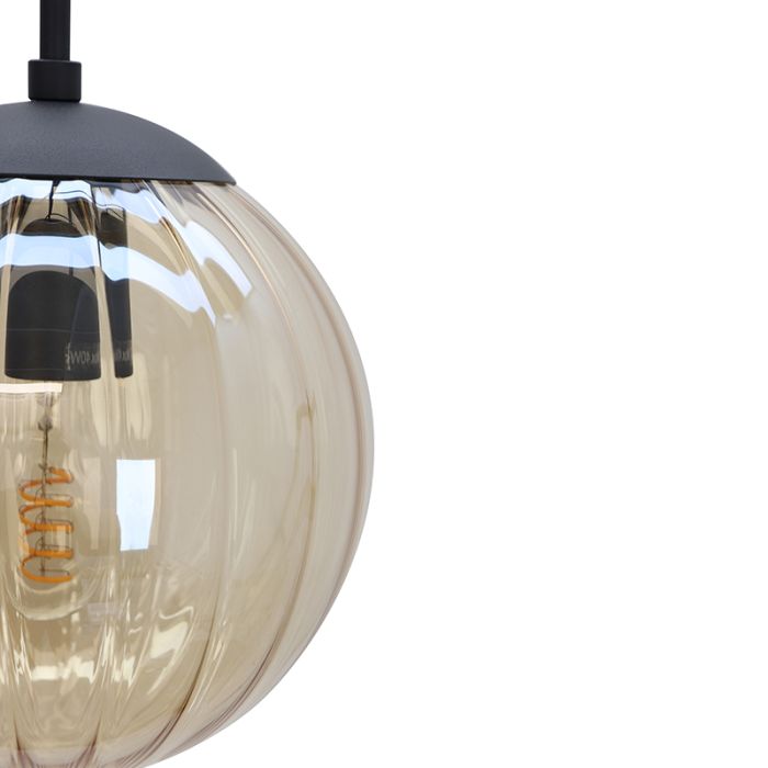Lampada a sospensione ambrata retrò, Rifka