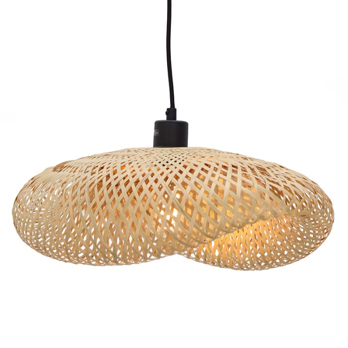 Lampada a sospensione in bambù marrone, Sezen