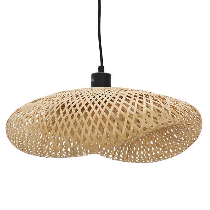 Lampada a sospensione in bambù marrone, Sezen