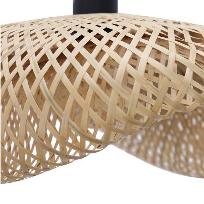 Lampada a sospensione in bambù marrone, Sezen