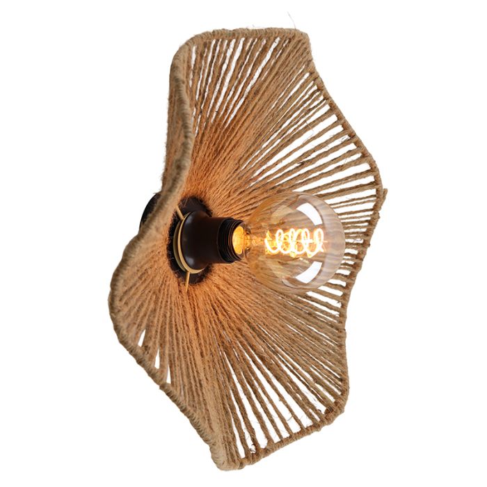 Applique da parete marrone rustica, Annelot, con interruttore
