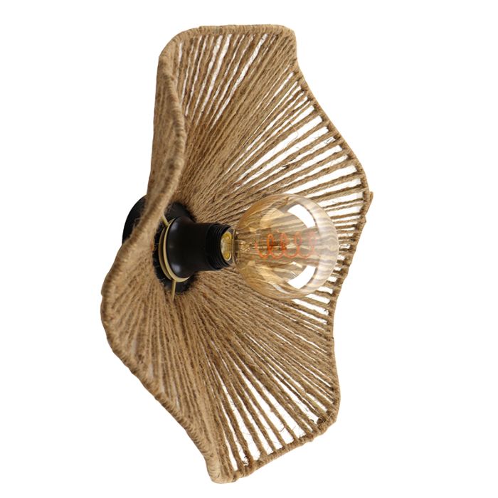 Applique da parete marrone rustica, Annelot, con interruttore