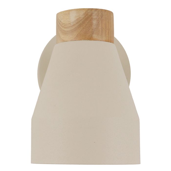 Applique da parete beige rustica, Freddie, con interruttore