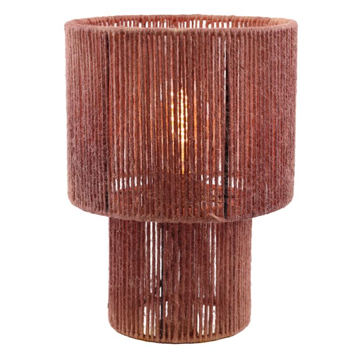 Lampada da tavolo rossa rustica, Sanny, con interruttore