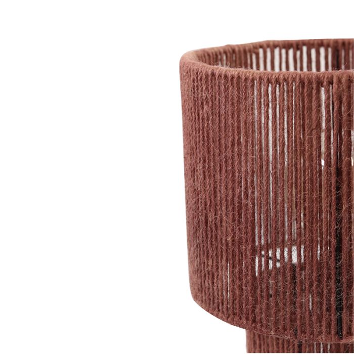 Lampada da tavolo rossa rustica, Sanny, con interruttore