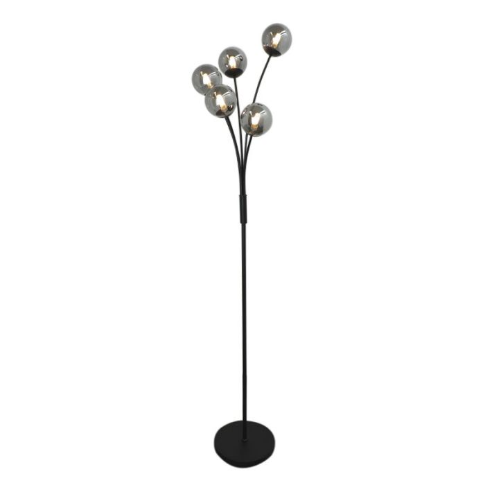 Lampada da terra grigia design, Stacy, con interruttore