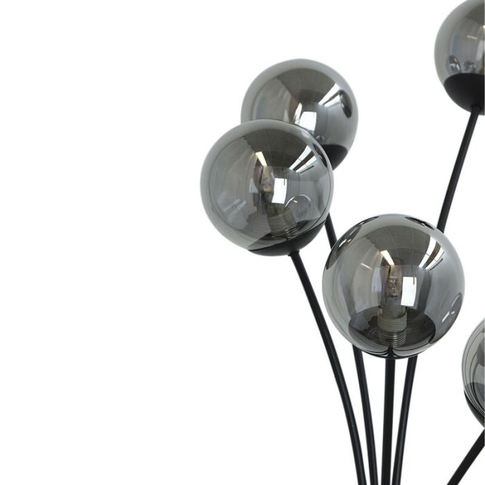 Lampada da terra grigia design, Stacy, con interruttore