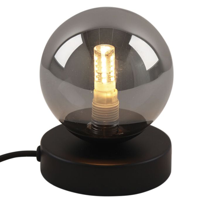 Lampada da tavolo grigia design, Stacy, con interruttore