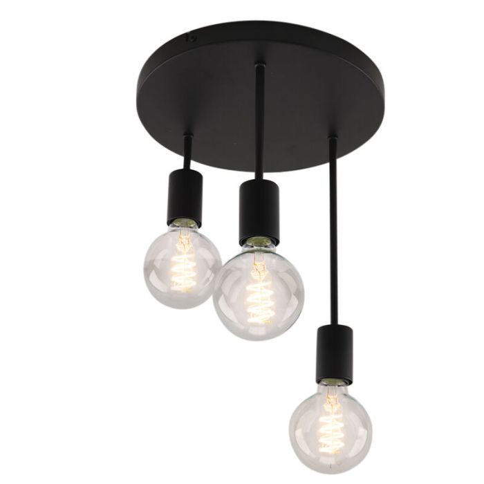 Lampada da soffitto nera in alluminio, Swen