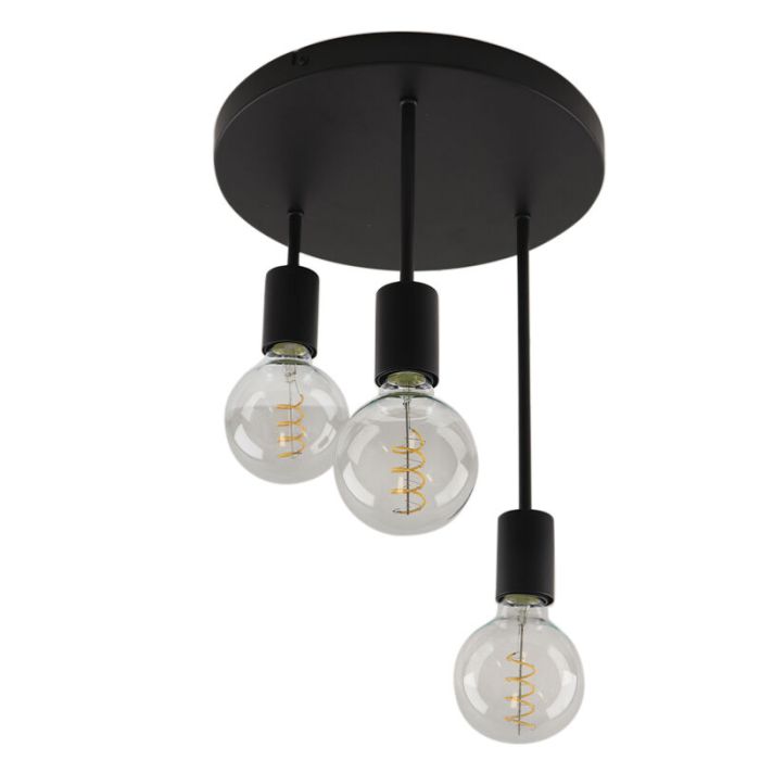 Lampada da soffitto nera in alluminio, Swen