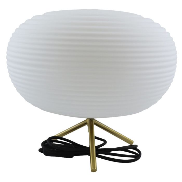 Lampada da tavolo bianca moderna, Davide, con interruttore