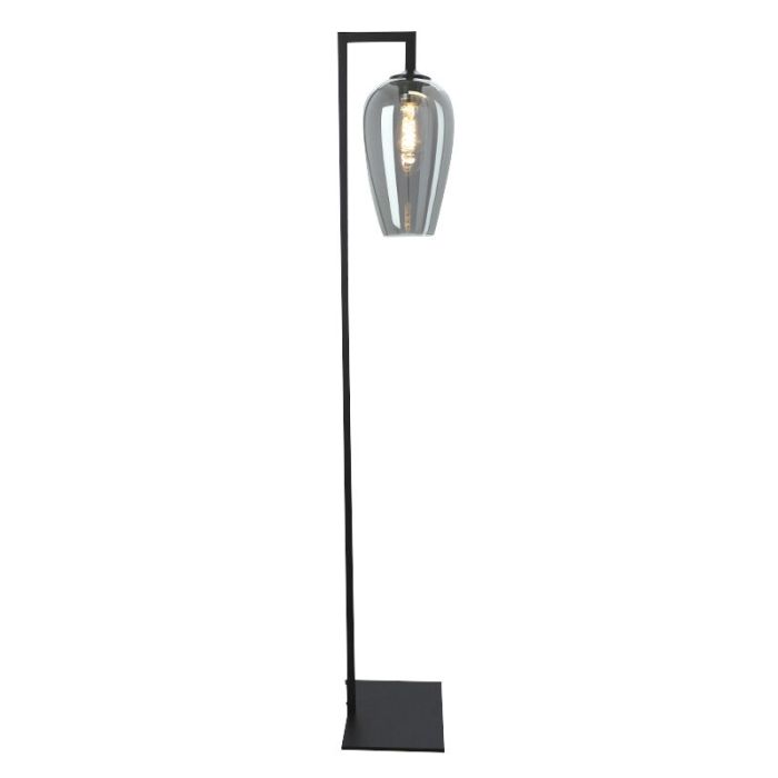 Lampada da terra grigia design, Andy, con interruttore