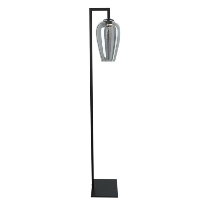 Lampada da terra grigia design, Andy, con interruttore