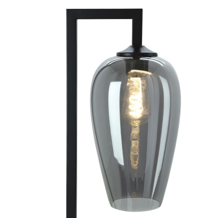 Lampada da terra grigia design, Andy, con interruttore