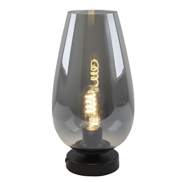 Lampada da tavolo grigia design, Andy, con interruttore