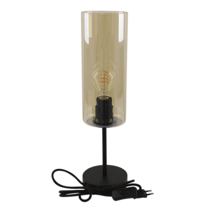 Lampada da tavolo ambrata moderna, Gaya, con interruttore