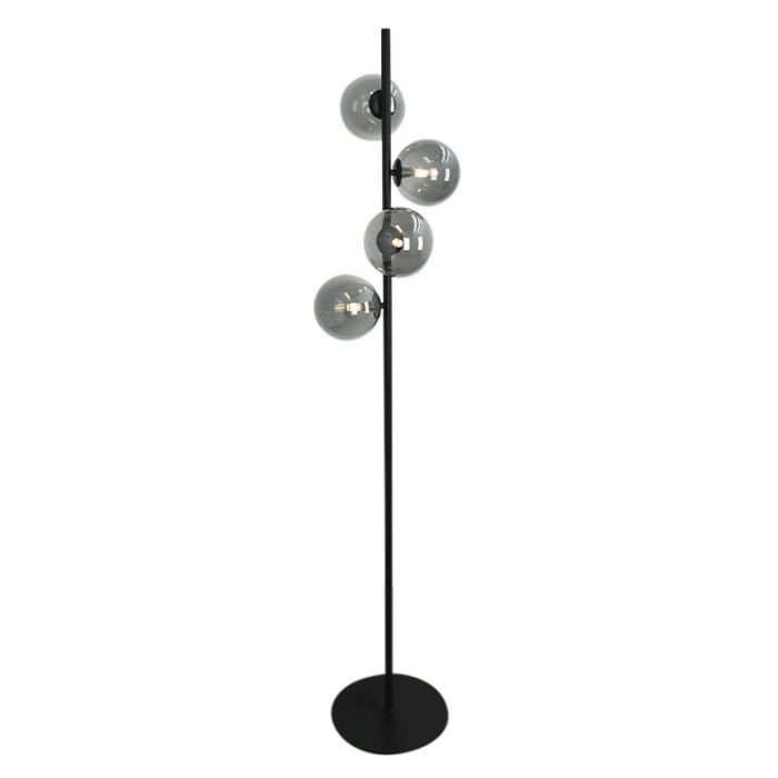 Lampada da terra grigia design, Remo, con interruttore