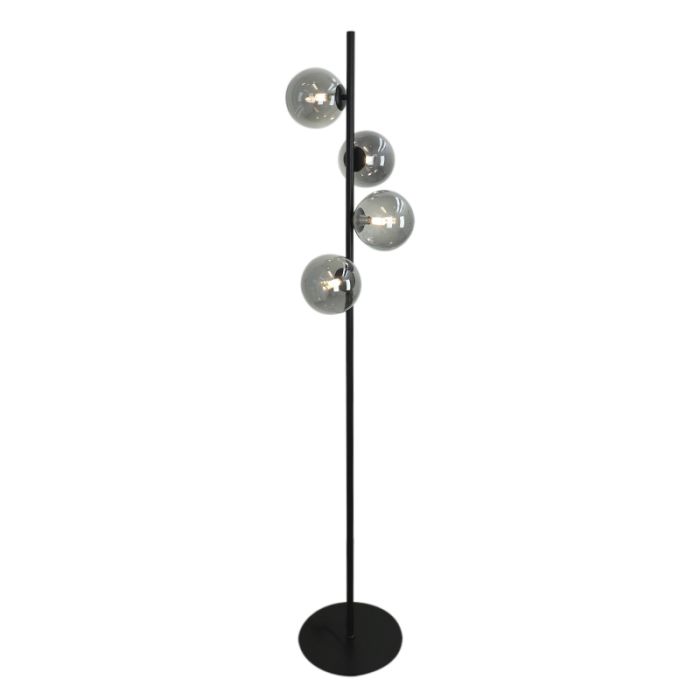 Lampada da terra grigia design, Remo, con interruttore