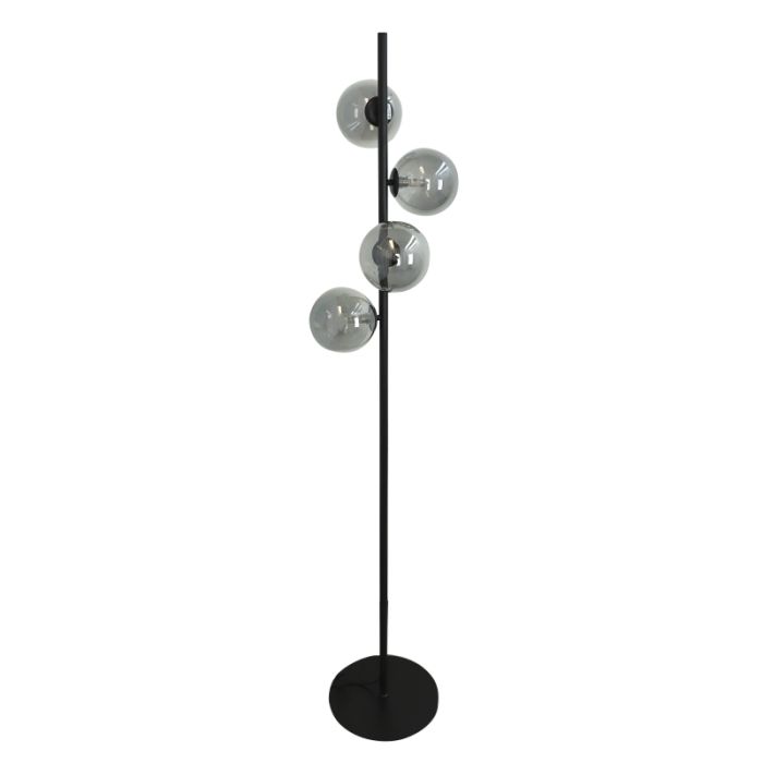 Lampada da terra grigia design, Remo, con interruttore