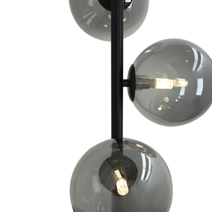 Lampada da terra grigia design, Remo, con interruttore