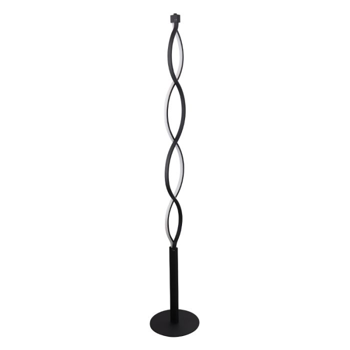 Lampada da terra nera design, Kuno, 36W, 3000K LED, dimmer in 3 fasi