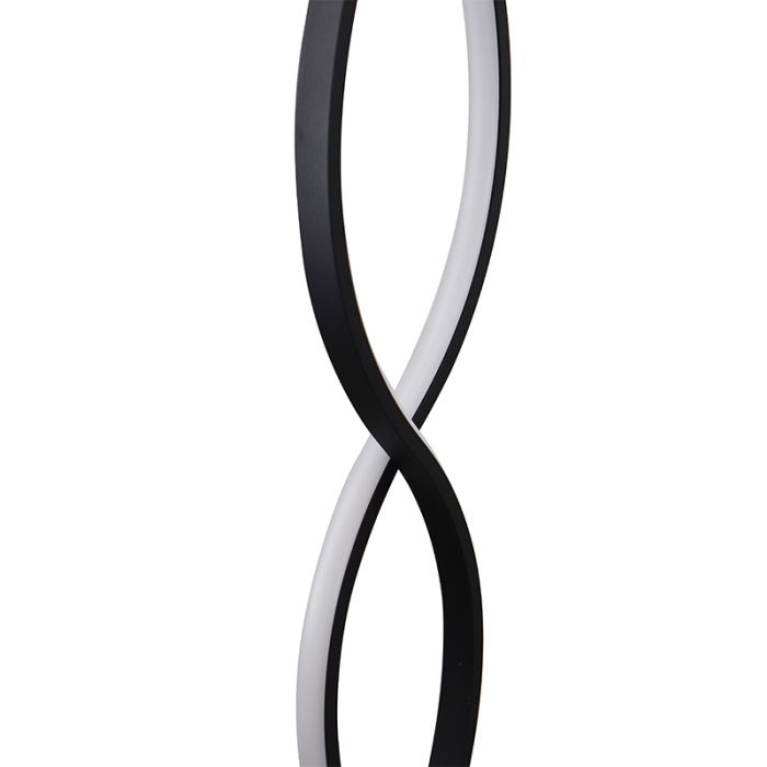 Lampada da terra nera design, Kuno, 36W, 3000K LED, dimmer in 3 fasi