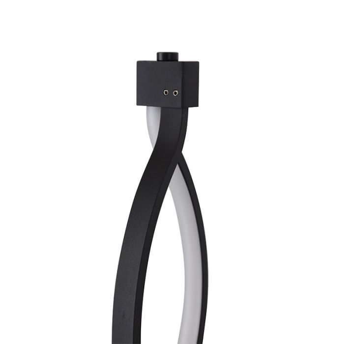 Lampada da terra nera design, Kuno, 36W, 3000K LED, dimmer in 3 fasi