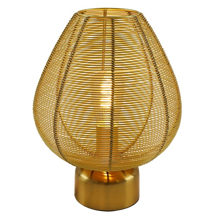 Lampada da tavolo in ottone moderna, Lesly, con interruttore