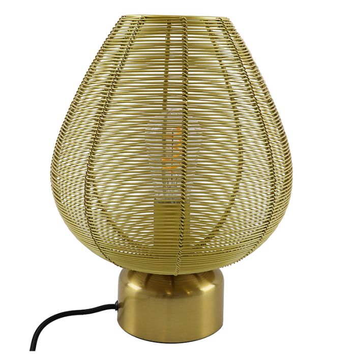 Lampada da tavolo in ottone moderna, Lesly, con interruttore