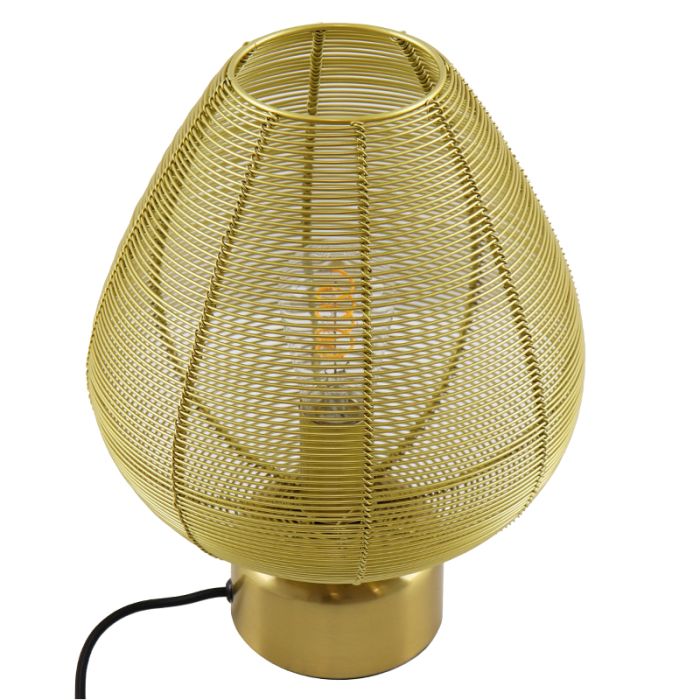 Lampada da tavolo in ottone moderna, Lesly, con interruttore