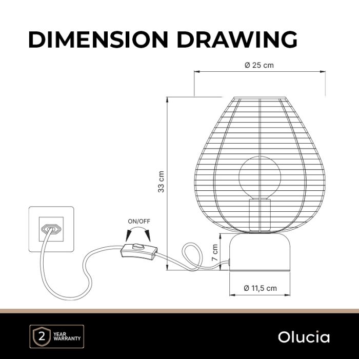 Lampada da tavolo in ottone moderna, Lesly, con interruttore