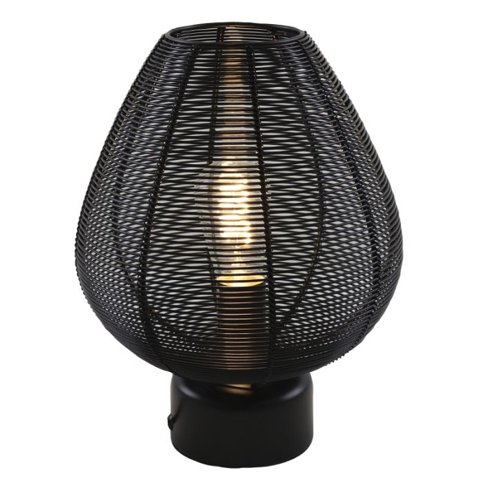 Lampada da tavolo nera moderna, Lesly, con interruttore