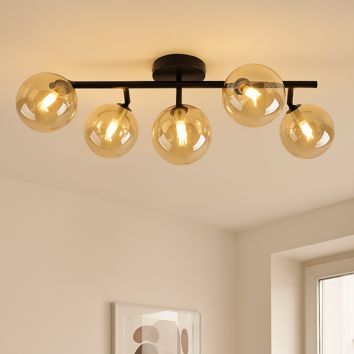 Lampada da soffitto ambrata design, Remo