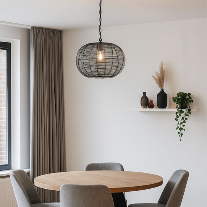 Lampada a sospensione nera industriale, Phebe