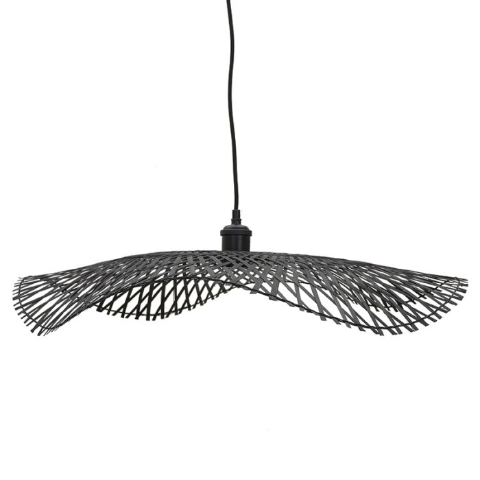 Lampada a sospensione in bambù nera, Romee